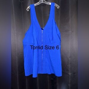 Torrid Royal Blue Zip-Front Tank Top